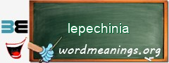 WordMeaning blackboard for lepechinia